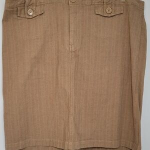 Venezia Brown Jean Skirt with Stripes 24 EUC